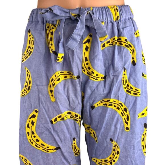 Periodical Blue Cool Bananas Straight Pull On Sleepwear Pajama Trousers Pants M - Picture 2 of 5